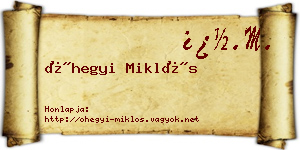 Óhegyi Miklós névjegykártya