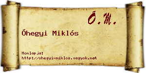 Óhegyi Miklós névjegykártya